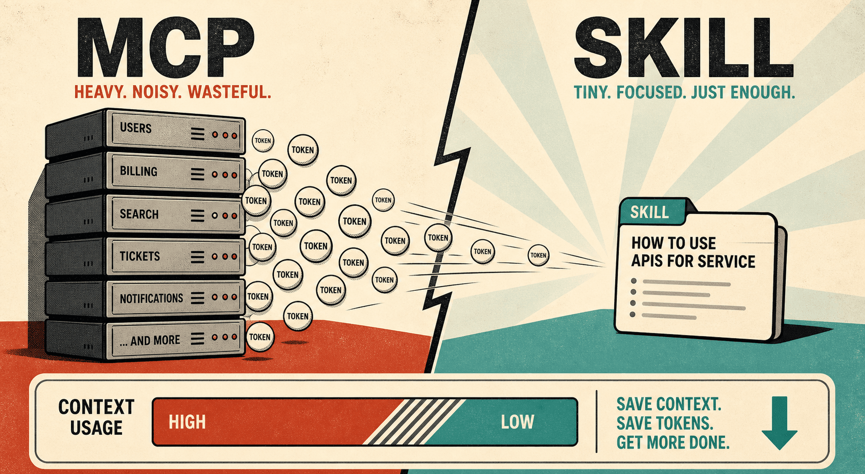 MCP vs Skills: Why Skills Save Context Tokens